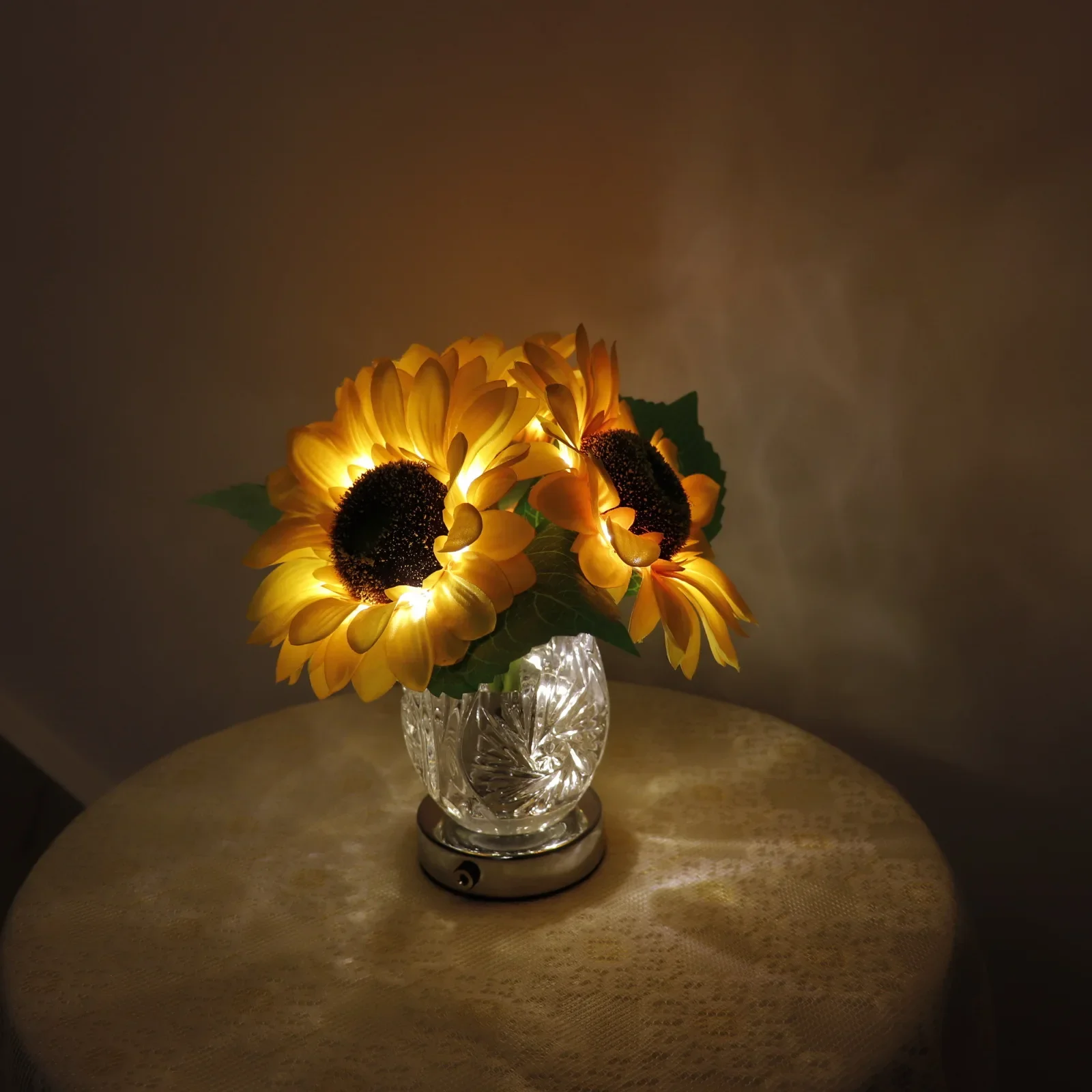 Sunflower Glass Bedside Vase Lamp Gift Sunflower Decoration Table Lamp LED Creative Personality Sunflower Night Light