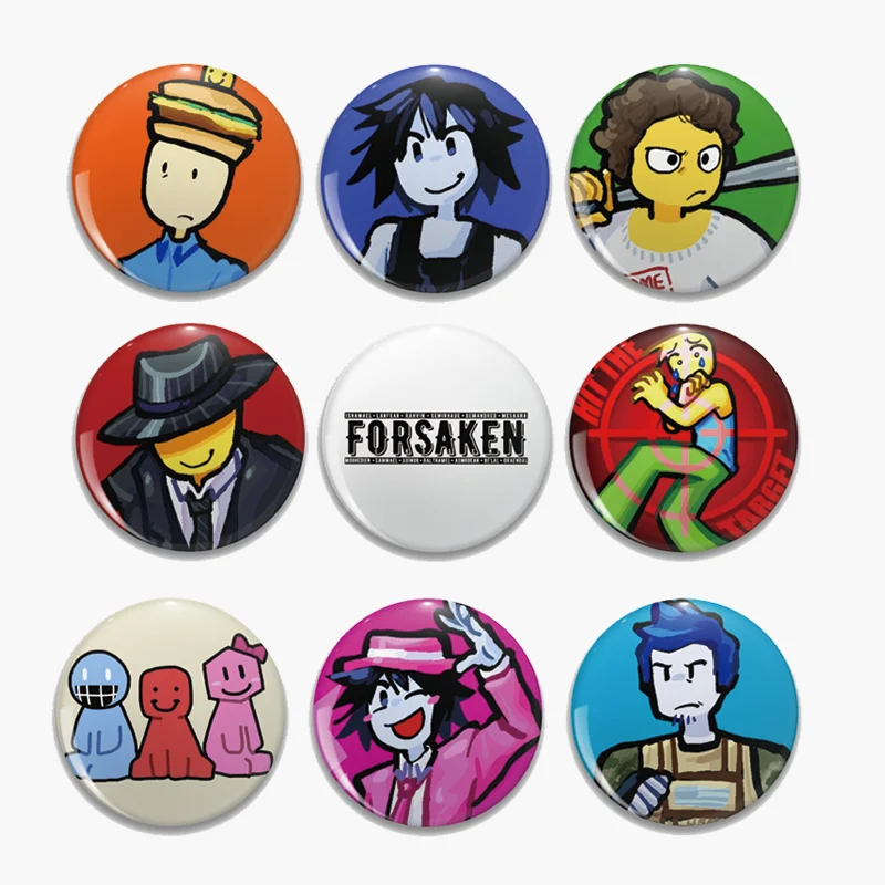 58mm Game Forsaken Pin Brooch Guest 1337 Noob Shedletsky John Doe c00lkidd Elliot  Brooch Badge for Backpack Friends Fans Gifts