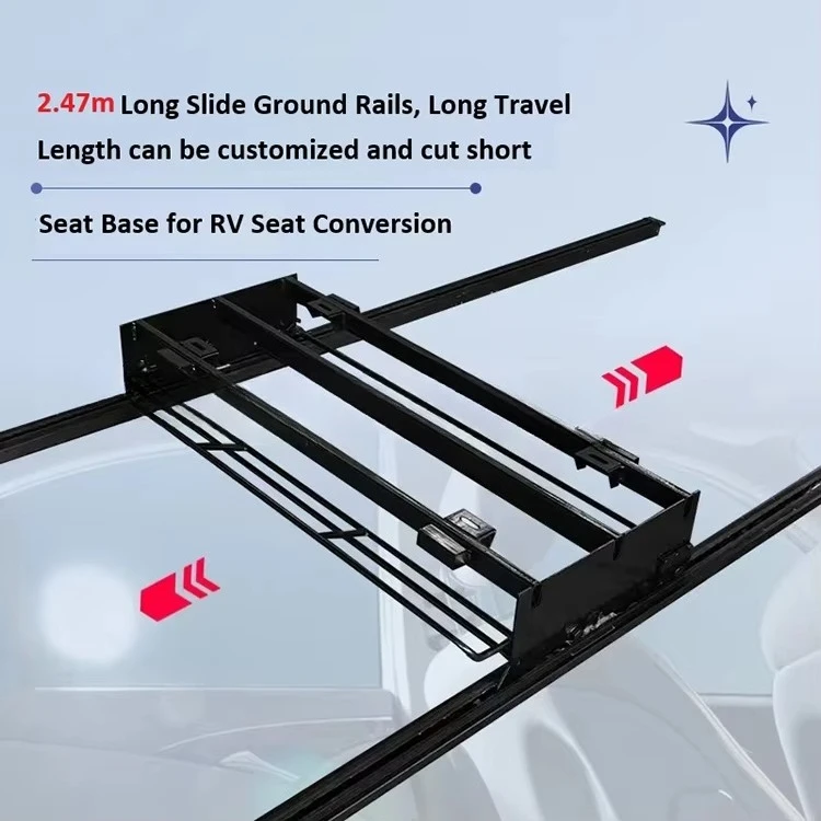 Universal DTH U-shaped rear seat rail, car seat rail, custom sliding seat base kit, suitable for RV, camper, SUV, MPA modifica