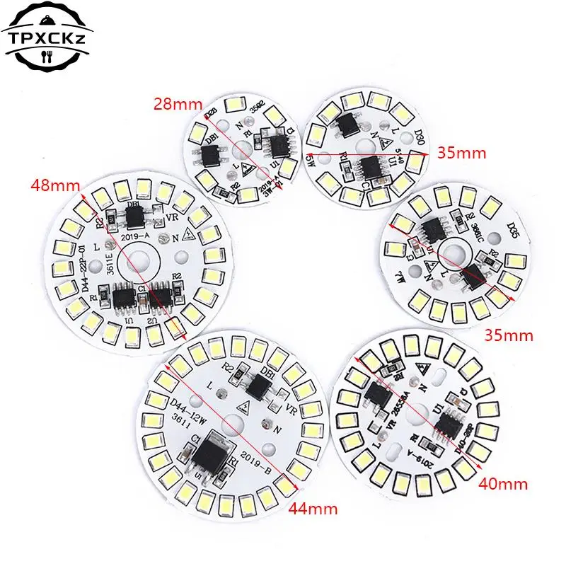 220V LED Bulb Patch Lamp SMD Plate Circular Module Light Source Plate For Bulb Light