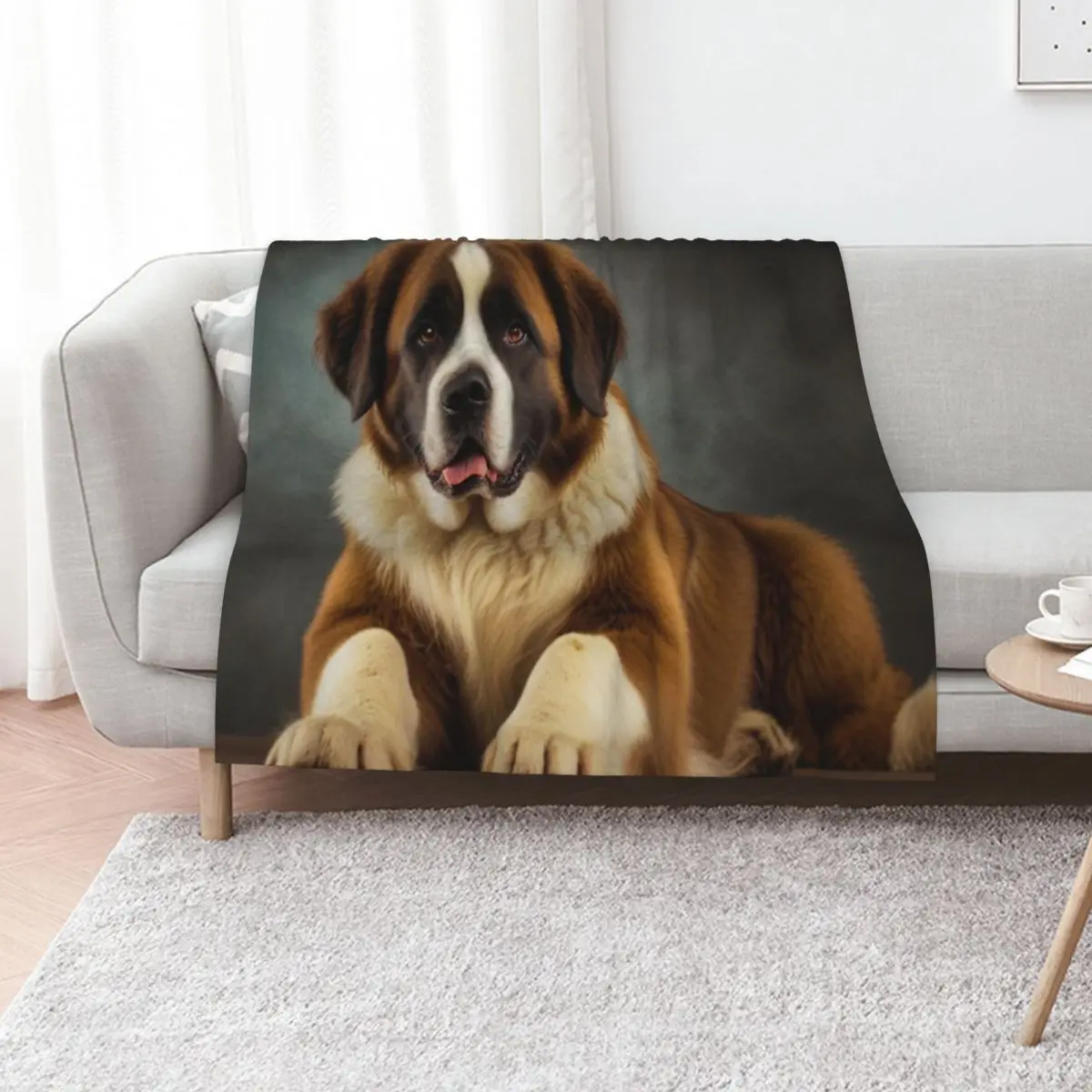 Saint Bernard Portrait Throw Blanket Sofa Quilt Summer Beddings for babies sofa bed Camping decorative Blankets