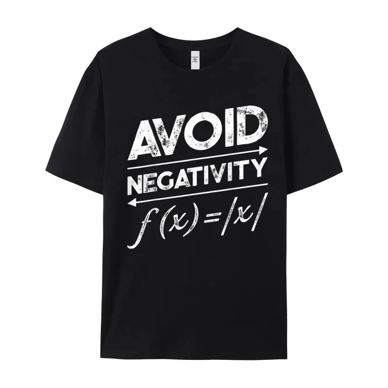 Avoid Negativity T shirt Math Round Collar T Shirt Christmas Printing Tops Tees Short Sleeve Hip Hop Premium Cotton T-Shirt Men