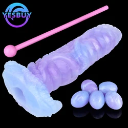 YESBUY Hollow Ovipositors Soft Silicone Ovipositor Toy Artificial Lay Five Eggs Anal Sex Toys For Couple Anus Vaginal Massager