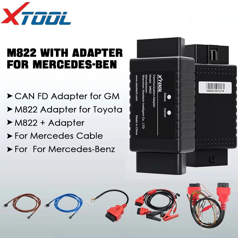 XTOOL M822 M821 Adapter For Benz All Key Lost For Toyota 8A Key Programming Need Work With KC501 Programmer For PAD3 X100MAX