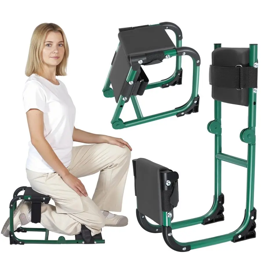 

Kneeler and Seat, Ergonomic 2in1 Foldable Knee Seat, Gardening Stool with Soft Adjustable Kneeling Pad, Gardening Gifts for Wome
