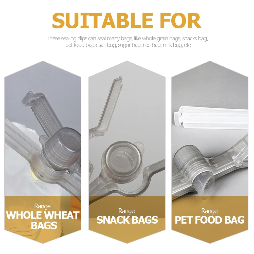 

5pcs Food Sealing Clips Moisture Proof Fresh Keeping Bag Closure For Snacks Chips Pastry Dry Goods Storage Kitchen Organizer