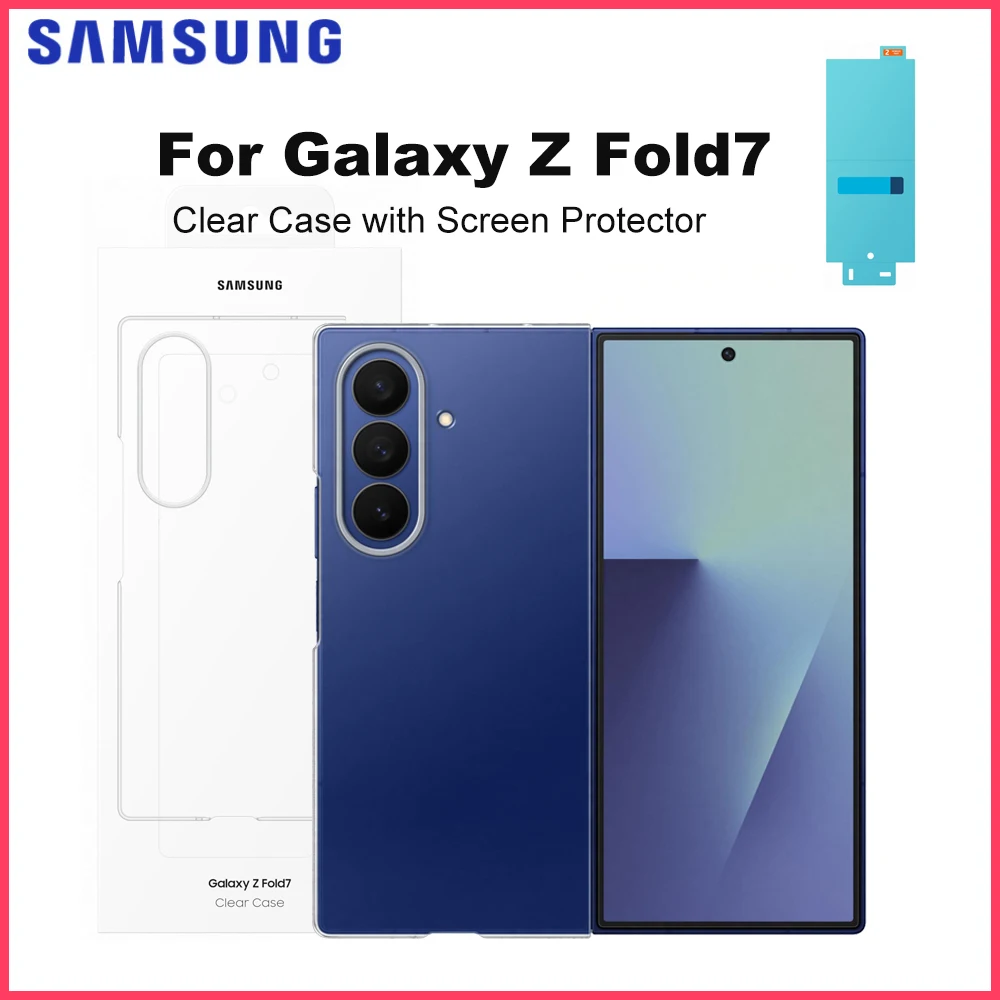 

Оригинальный прозрачный чехол Samsung для Galaxy Z Fold7, прозрачный чехол с защитой экрана, устойчивый к царапинам EF-AF966