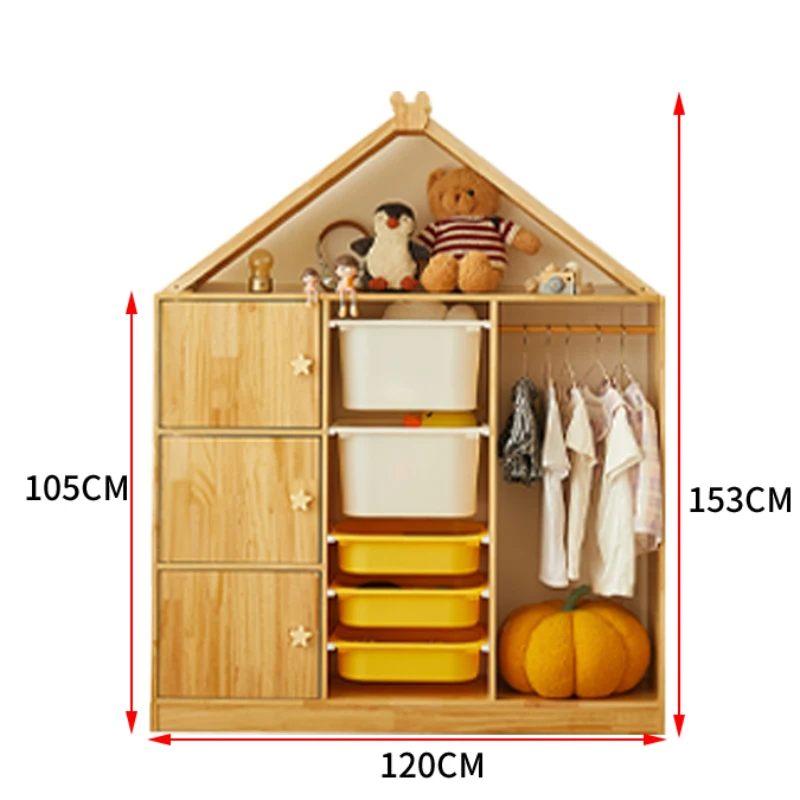 Cute Children\'s Wardrobes Cabinet Shelves Sideboard Wardrobe Organizer Closet Hangers Penderie Enfant Room Furniture CY50CW