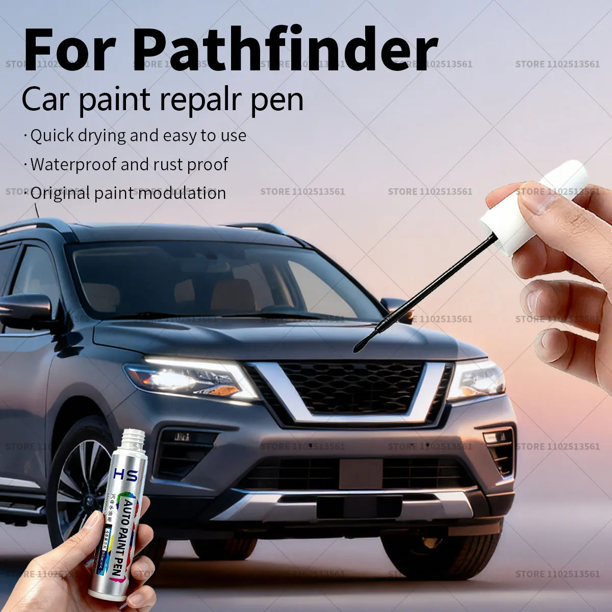 For Nissan Pathfinder Car Paint Repair Pen Touch Up Scratch Remover DIY Auto Accessories Silver KCL Brown  Black G41 White QBE