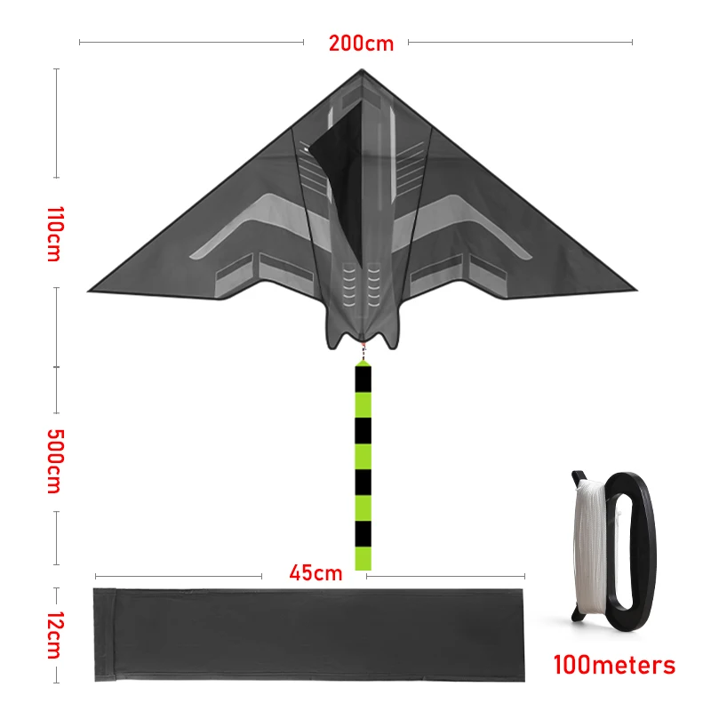 Yongjian 2 m Flugzeugdrachen, Delta-Drachen, geeignet für Outdoor-Camping mit großen Drachen für Erwachsene, Strand- und Campingaktivitäten