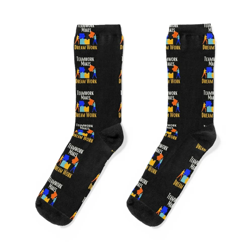 

Teamwork Makes The Dream Work Socks hiking fashionable soccer anti-slip funny gifts Men's Socks Luxury Women's