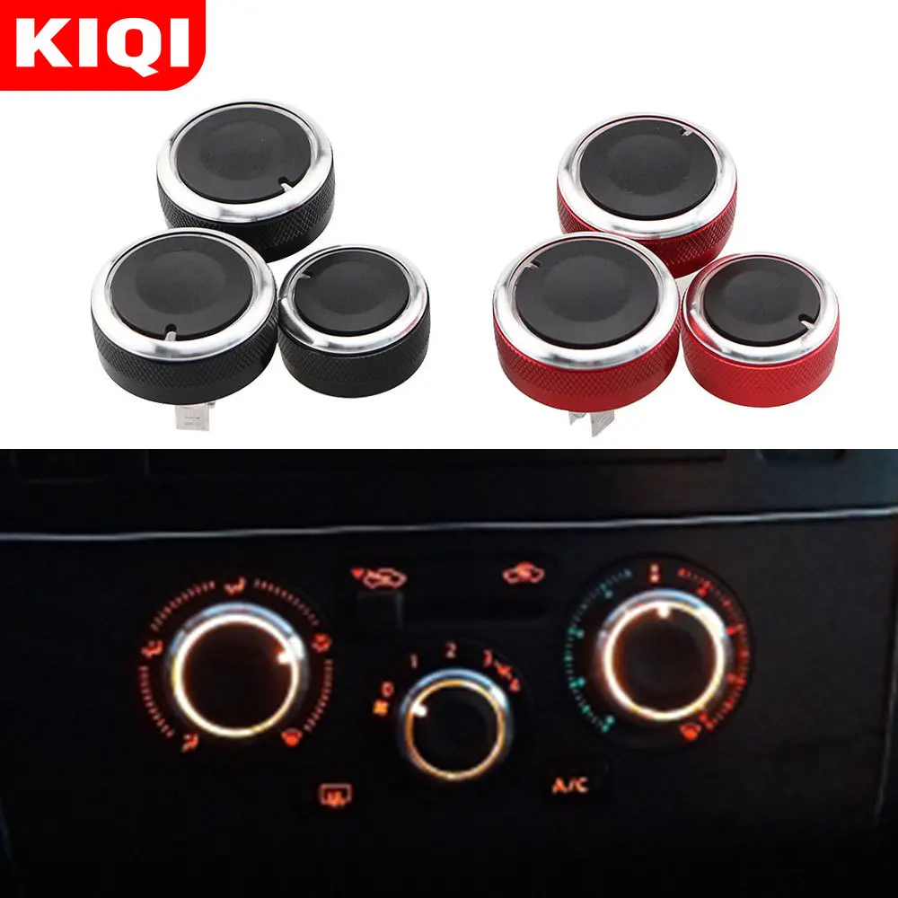 KIQI سبائك الألومنيوم تكييف الهواء المقبض التيار المتناوب مقبض التحكم في الحرارة زر التبديل لنيسان تيدا NV200 ليفينا Geniss اكسسوارات