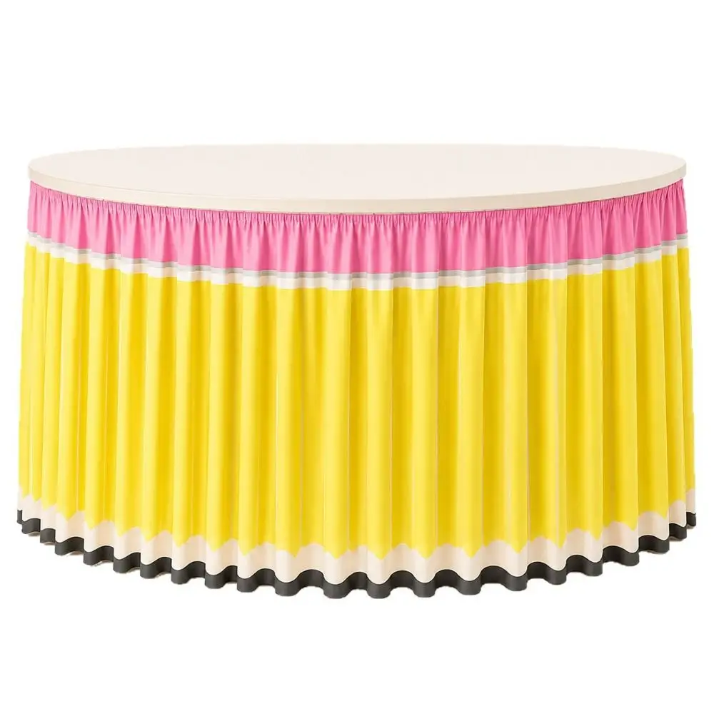 Candy Color Pencil Table Skirt Multi Size Multi-functional School Table Skirt Pencil Theme School Stationery Table Draping view 5