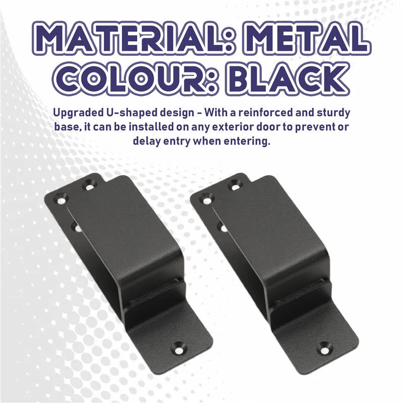 

Door Barricade Brackets,2 Pack Drop Open Bar Holder For Home Security, 2X4 Bar Brackets Prevent Unauthorized Entry-New
