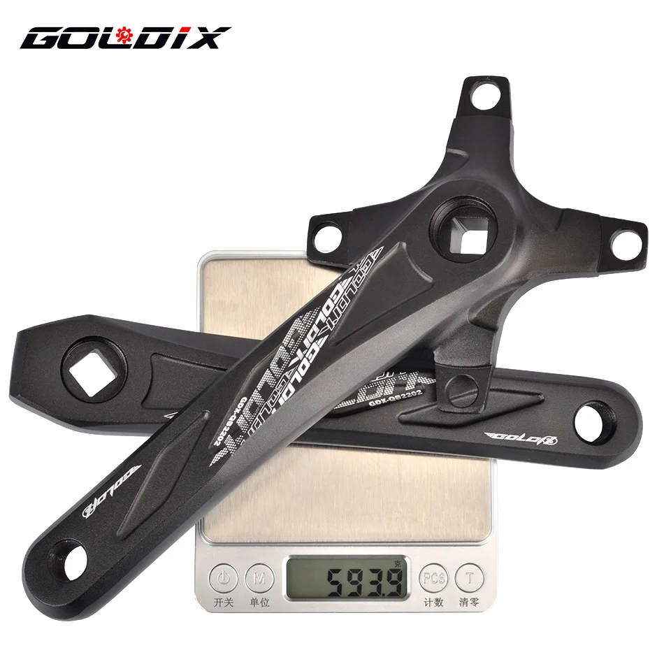 GOLDIX Bicycle Crank Square Hole Sprocket 104BCD 170mm Black Crank Round Oval 32/34/36/38/40/42T Narrow Chainrings MTB Crankset