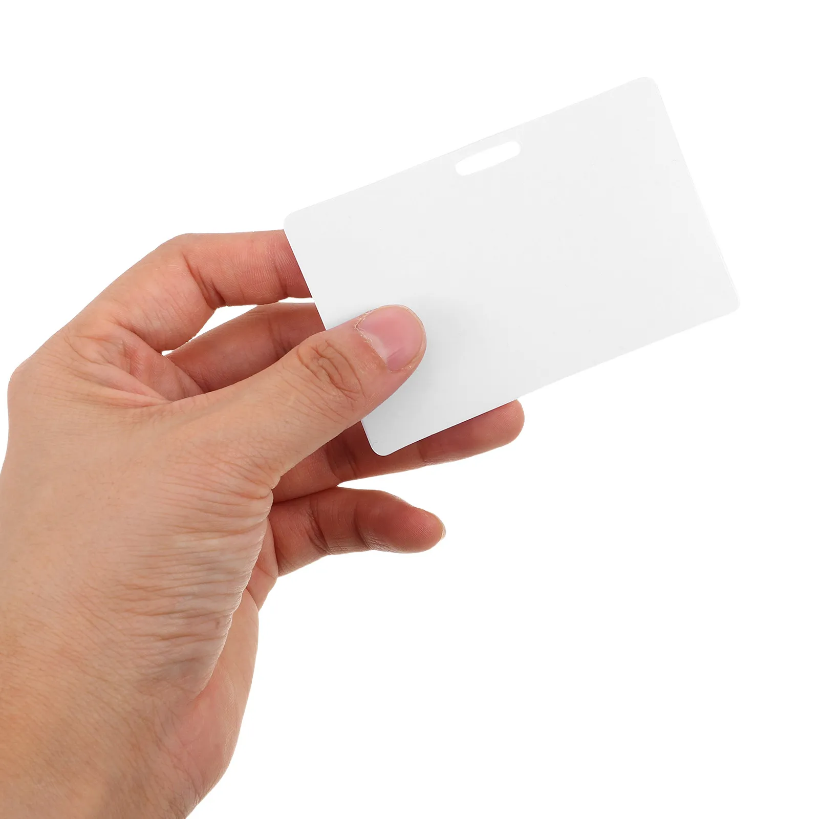 

50Pcs Horizontal Slot Punch Blank PVC Badge Cards for Quick Id Card Swap in Offices Hospitals Schools Conferences Employee Staff