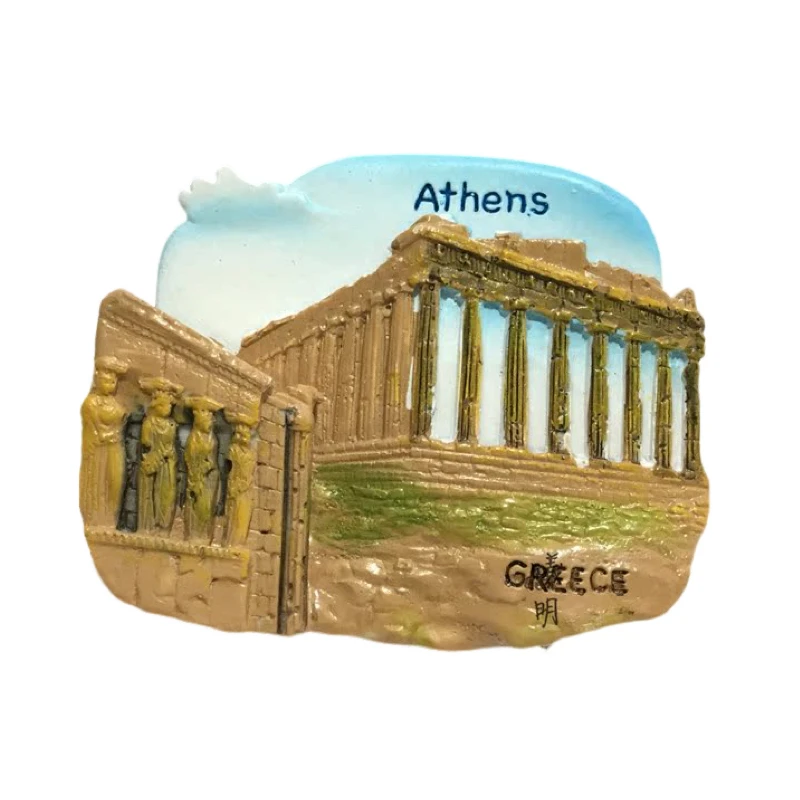 3D Resin Fridge Stickers Athens Greece Travel Souvenirs Santorini Kos Island Election Temple Refrigerator Magnet
