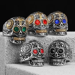 316L Stainless Steel Skull Gothic Religious Cross Man Men Rings Punk Rock Gothic For Biker Male Boy Jewelry Accessories Gift