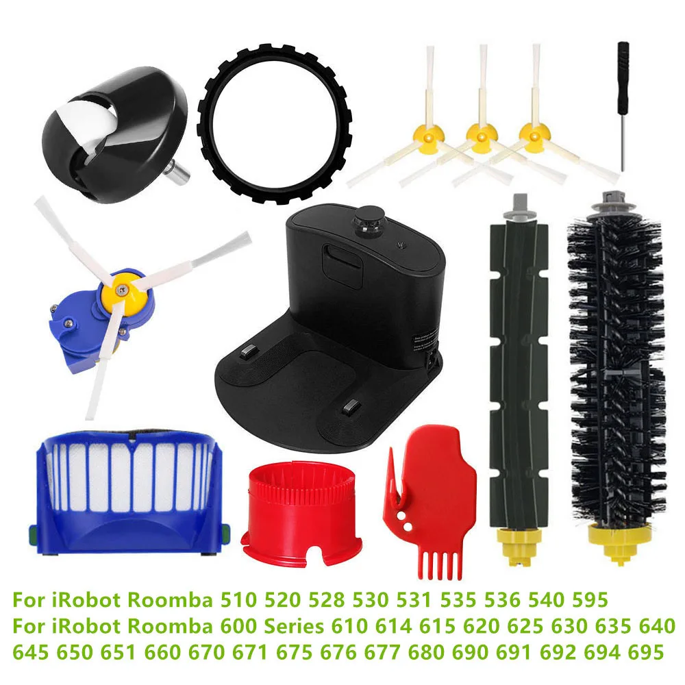Hepa Filters Main Brush Charger Dock Side Brush Motor For iRobot Roomba 528 535 540 595 610 630 645 650 660 676 680 690 692 695
