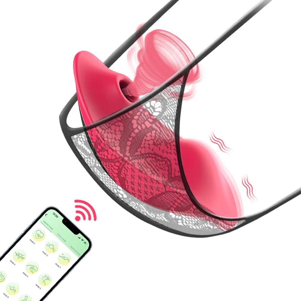 Wearable Sucking Vibrator 9 Modes APP Control Sucker Vibrator Vagina Clitoris Stimulator Double motor Oral Sex Toys for Women