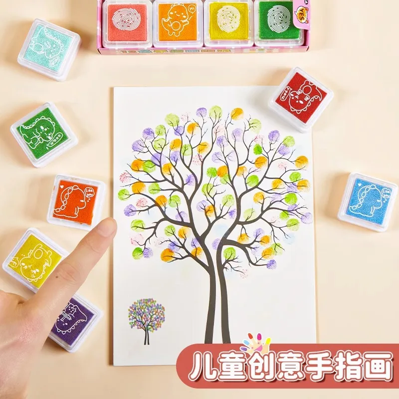 24-colors-kids-finger-paint-set-washable-non-toxic-handprint-art-kit-creative-mess-free-finger-painting-tray-for-toddlers