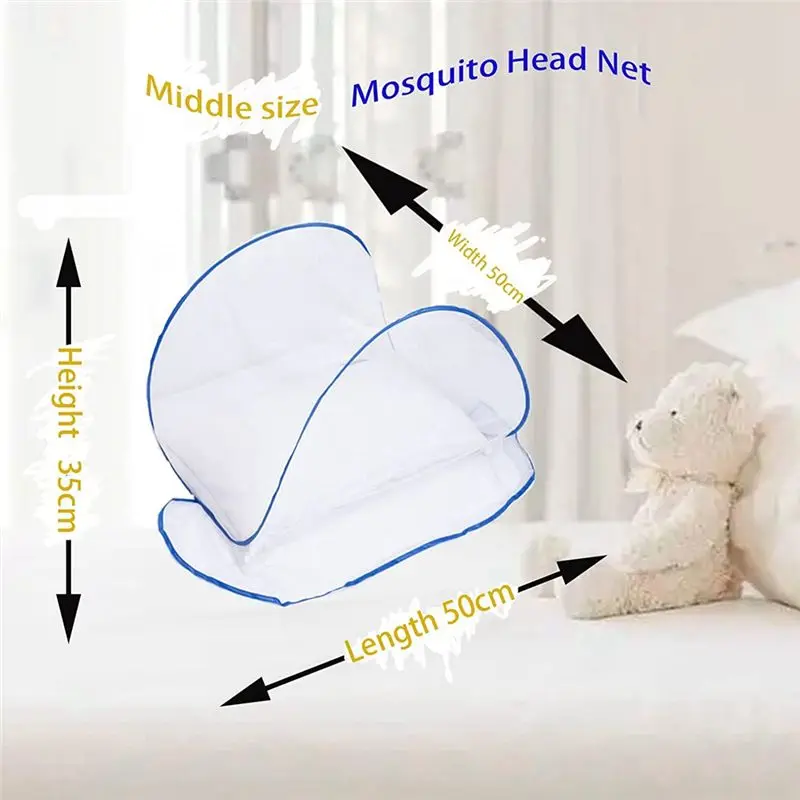 KSOL Portable Mosquito Head Net Foldable -Up Travel Mosquito Net for Bed Free Installation-Medium Size