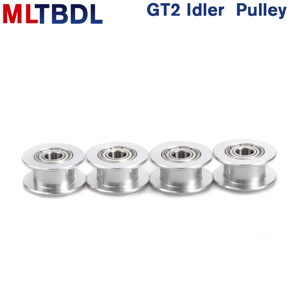 Polea Idler GT2, rueda síncrona de 20 dientes, 16 dientes, Bore3/4/5mm con rodamiento, 2GT correa de distribución, ancho 6/10mm, piezas para