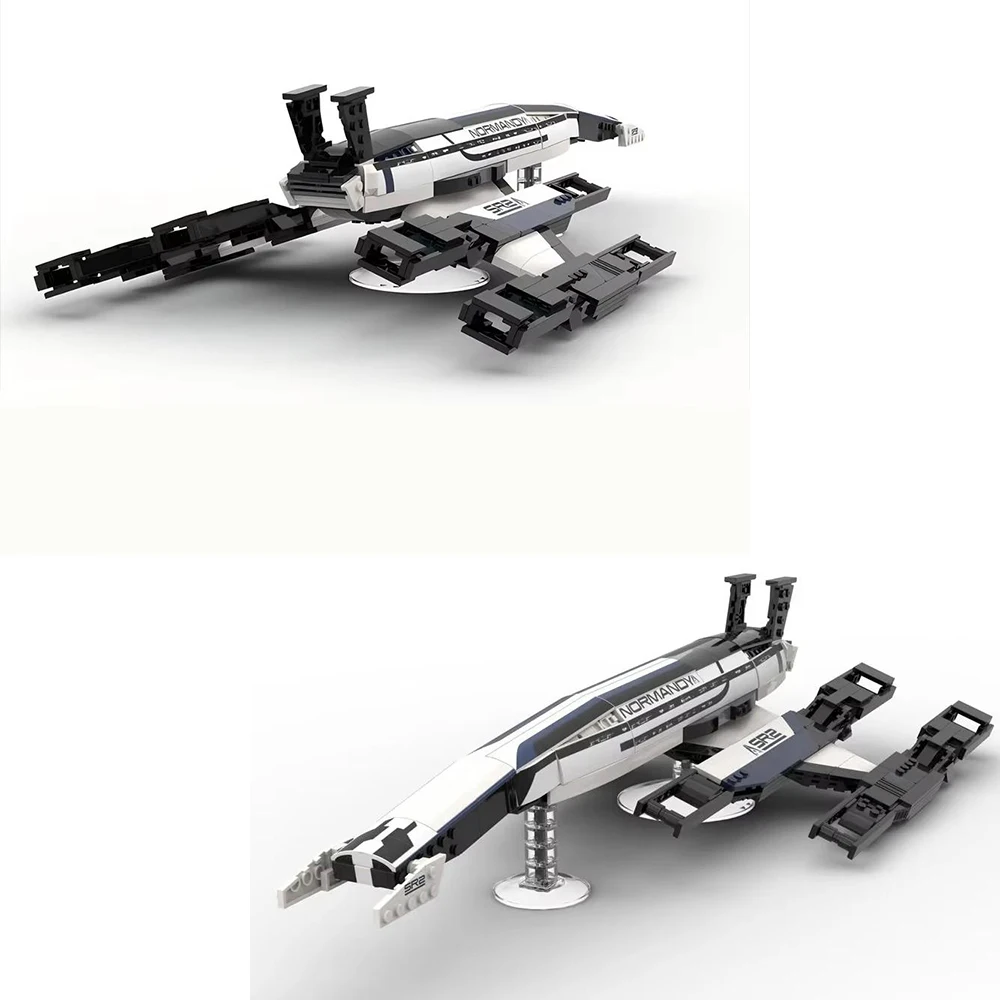 Modelo de nave espacial MOC Normandía SR-2, juego de bloques de construcción de nave espacial para juego de efecto masivo, luchador, modelo DIY, juguete para niño, regalo de cumpleaños