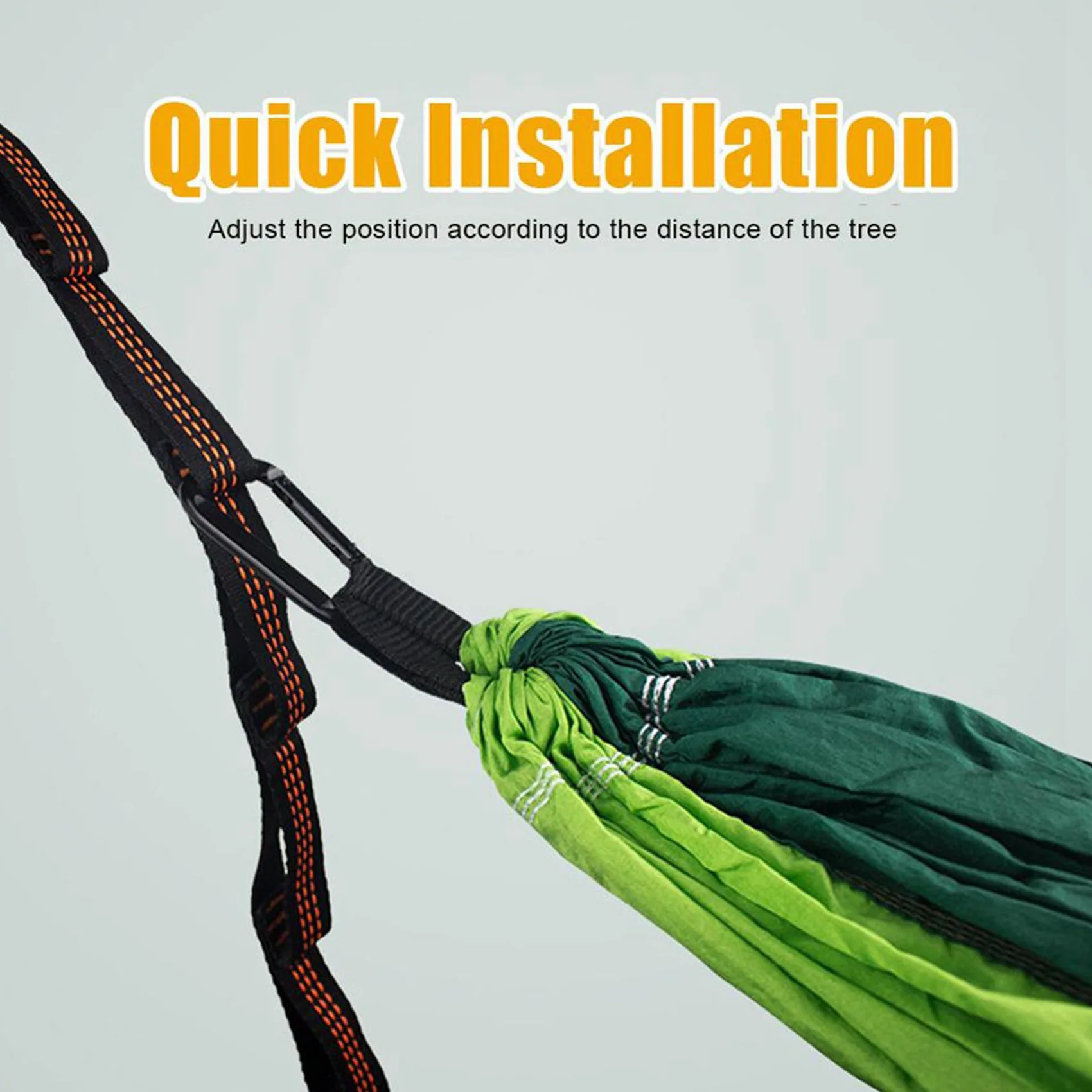 AB11-8 Pcs 5-Ring High Load-Bearing Hammock Straps Reinforced Polyester For Home Outdoor Hammock-Orange