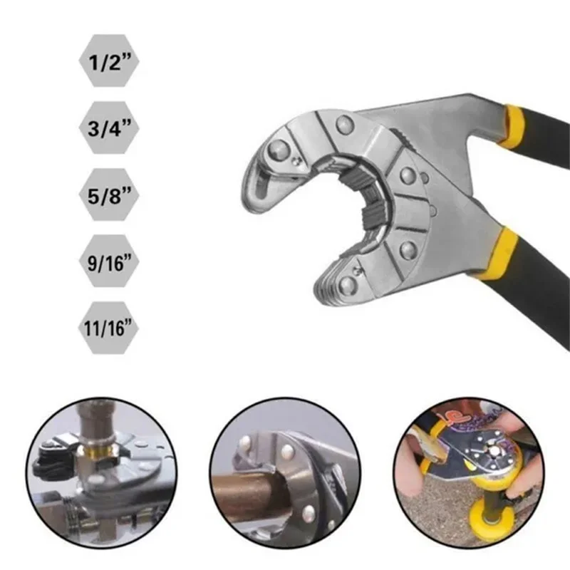 6/8inch Multifunctional Adjustable Universal Wrench External Hex Torque Wrench Open Maintenance Disassembly Tool Repair Tools