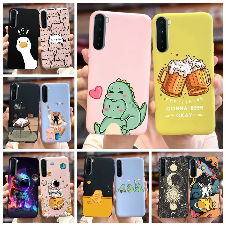 For Oneplus Nord Case AC2001 AC2003 Cute Fashion Cartoon Cover Soft Silicone Phone Case For One Plus Nord 1+Nord Back Cover Bags