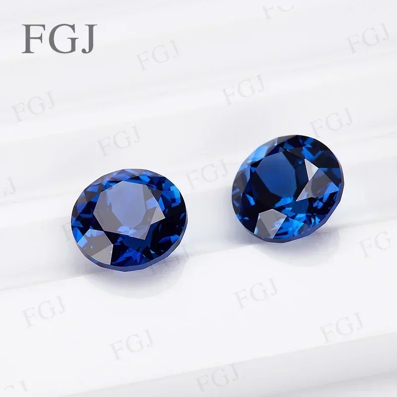 

【Round Cut】New Lab Grown Sapphire Blue 100% Real Stone VVS1 Rare Gemstone Selectable AGL Certificate Synthetic Loose Beads DIY