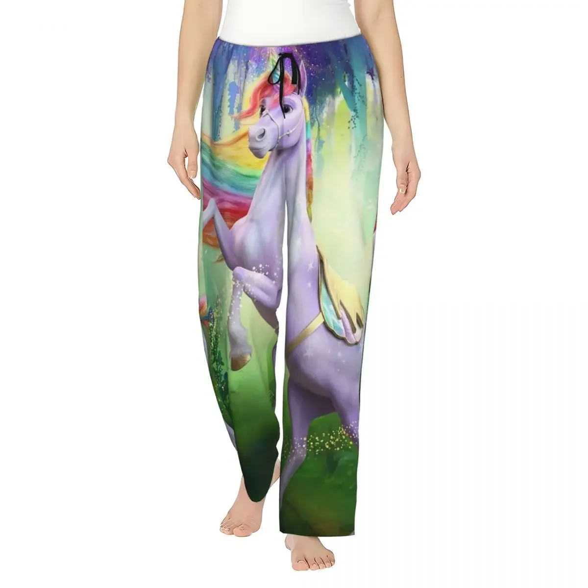 Custom Unicorn Academy Women Pajama Pants Lounge Sleep Sleepwear Bottoms with Pockets