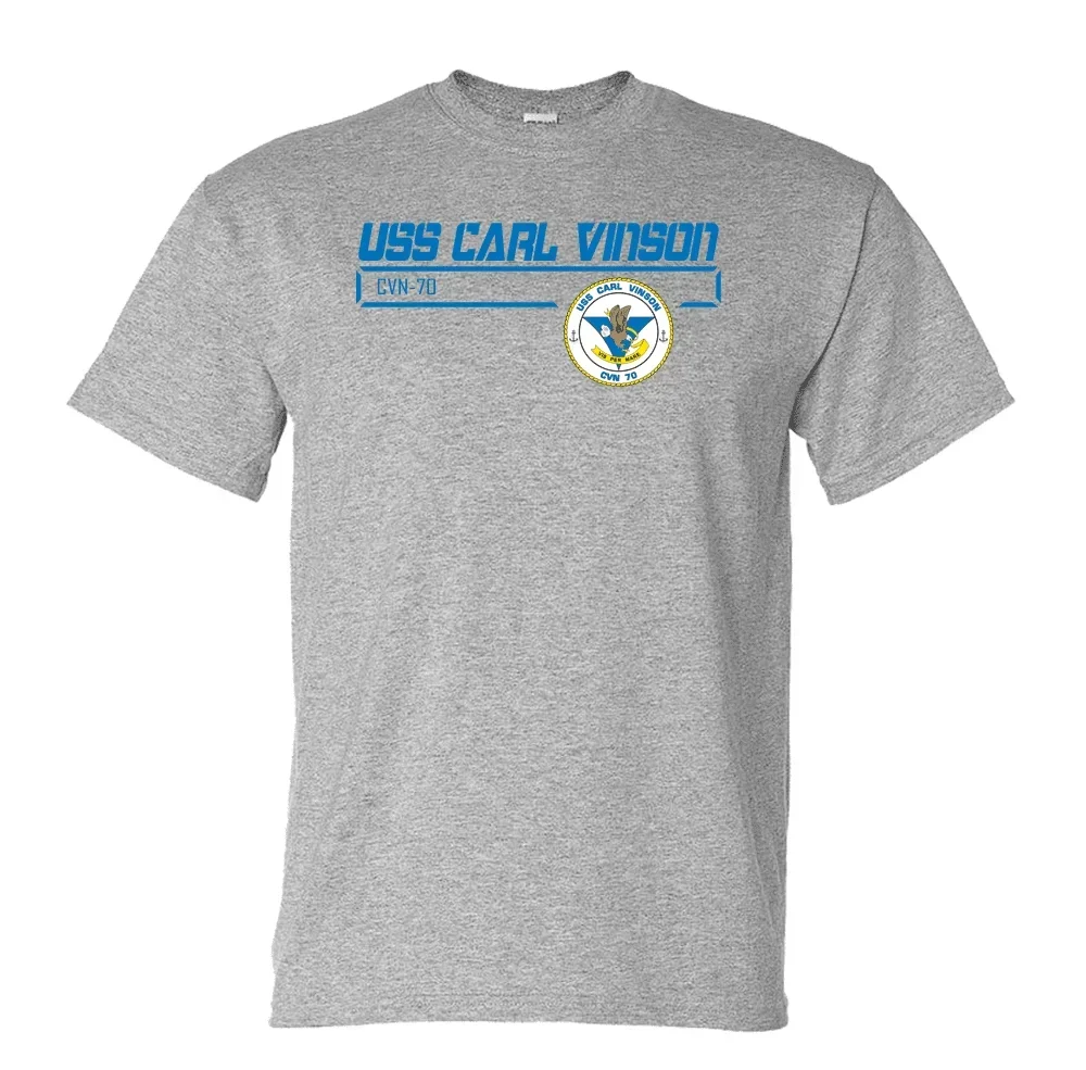 Naval S Carl Vinson (CVN-70) Supercarrier Crest T-Shirt 100% Cotton O-Neck Short Sleeve Casual Mens T-shirt Size S-3XL
