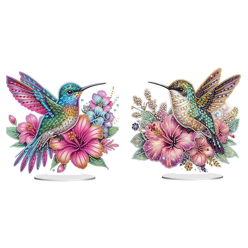 

Special Shape Hummingbird Diamond Painting Desktop Decorations Single-Side Desktop Diamond Art Kit for Home Office Desktop Decor