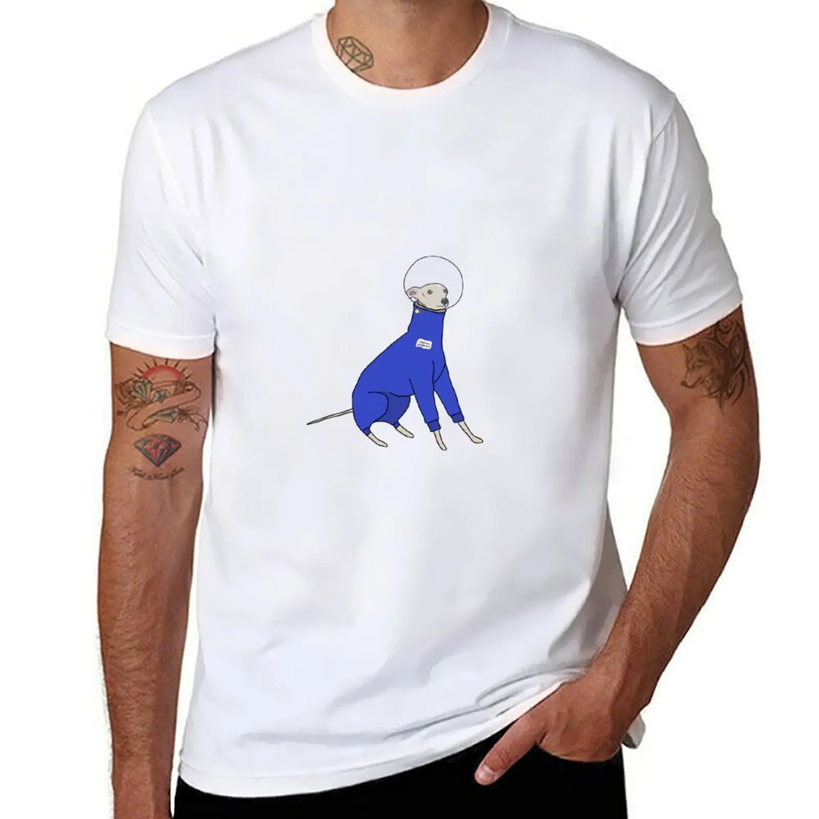 

Space Italian greyhound T-Shirt valentines clothes custom t-shirts Men's cotton t-shirt