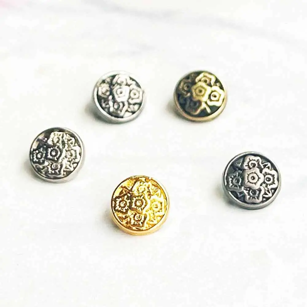 20 шт. 7 мм пряжки с цветами, мини-старочные пуговицы ручной работы в стиле ретро, металлические 1/6, пряжки для одежды, аксессуары, аксессуары для одежды «сделай сам»