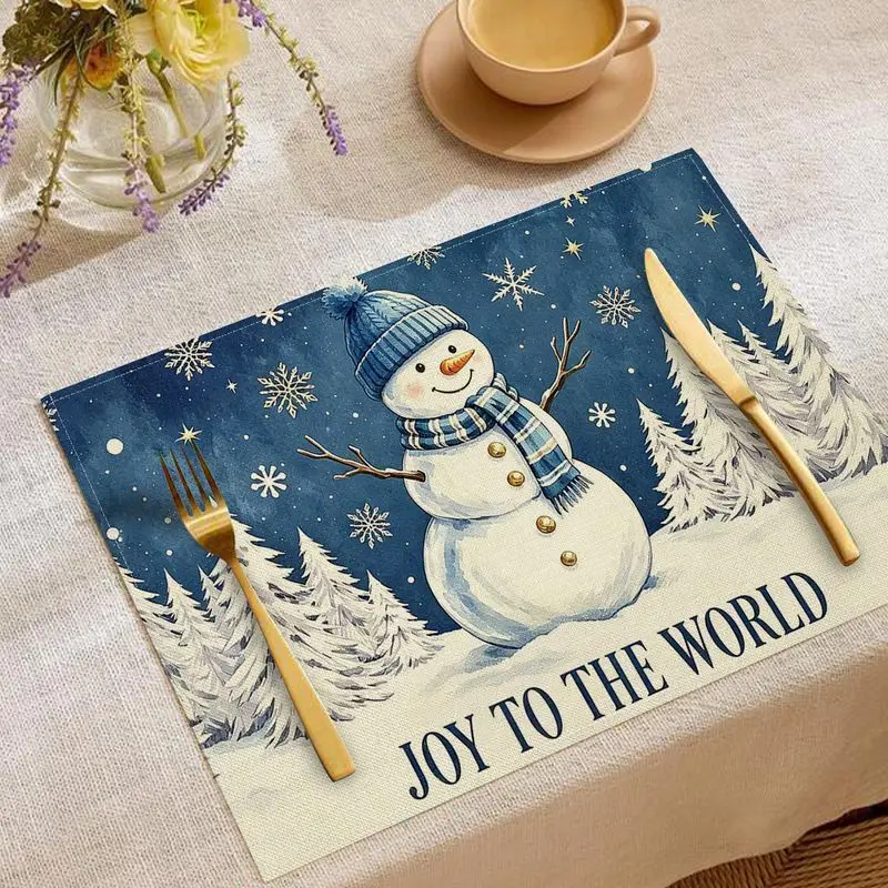 VIKAMA Tibetan Deer Christmas Meal Mat Waterproof and Insulated Table Mat Holiday Party Home Restaurant Table Decoration Mat