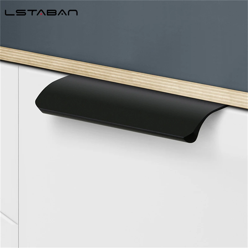 Gold Black Hidden Handles Long Kitchen Cabinet Pulls Drawer Pulls Aluminum Alloy Furniture Handles Cupboard Pulls Wardrobe Pulls