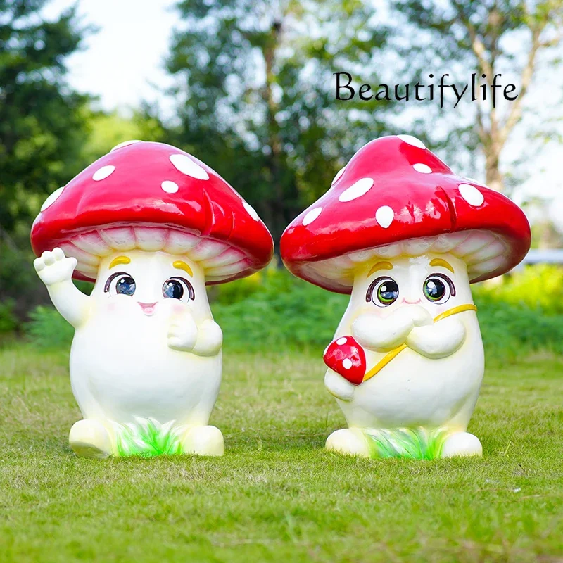 Mushroom sculpture lawn decoration landscaping ornaments shopping mall Meichen model community  outdoor