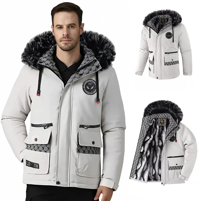 

Men's Fall And Winter Casual Fashion Trend With The Hooded Cotton Jacket Windproof Padded Cold Pure Color Simple Cotton Coat