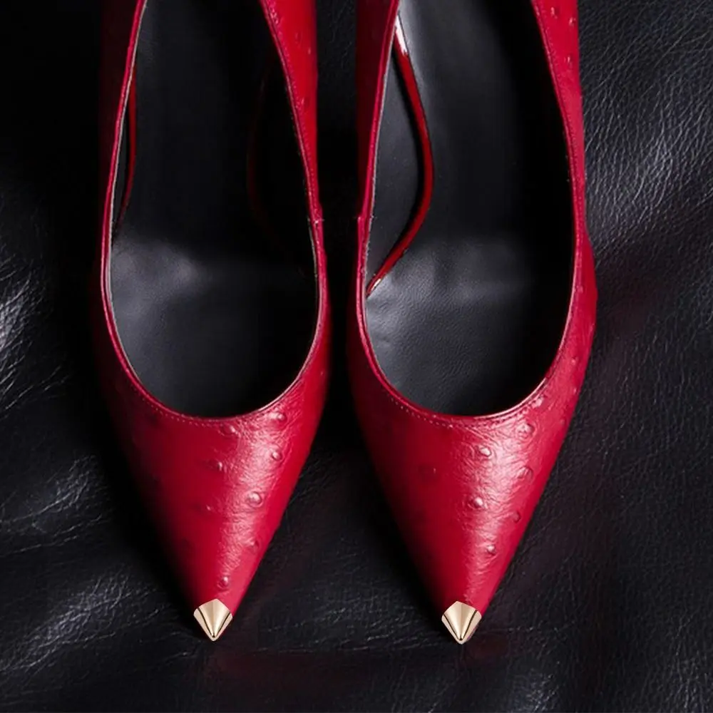 1pair Shoe Repair High Heels Tip Cap Decoration Anti Wear Anti-kick Shoe Pointed Protector Metal Shoe Toe Cover High Heels