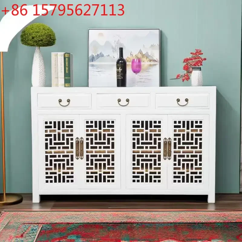 

Новый комод в китайском стиле из массива дерева, белый, для гостиной, спальни, прихожей, шкаф для хранения обуви