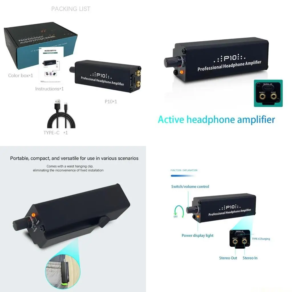 

E56B Профессиональные внутриушные усилители мониторинга Усилители для наушников с зажимом для ремня для музыкантов на сцене 3,5
