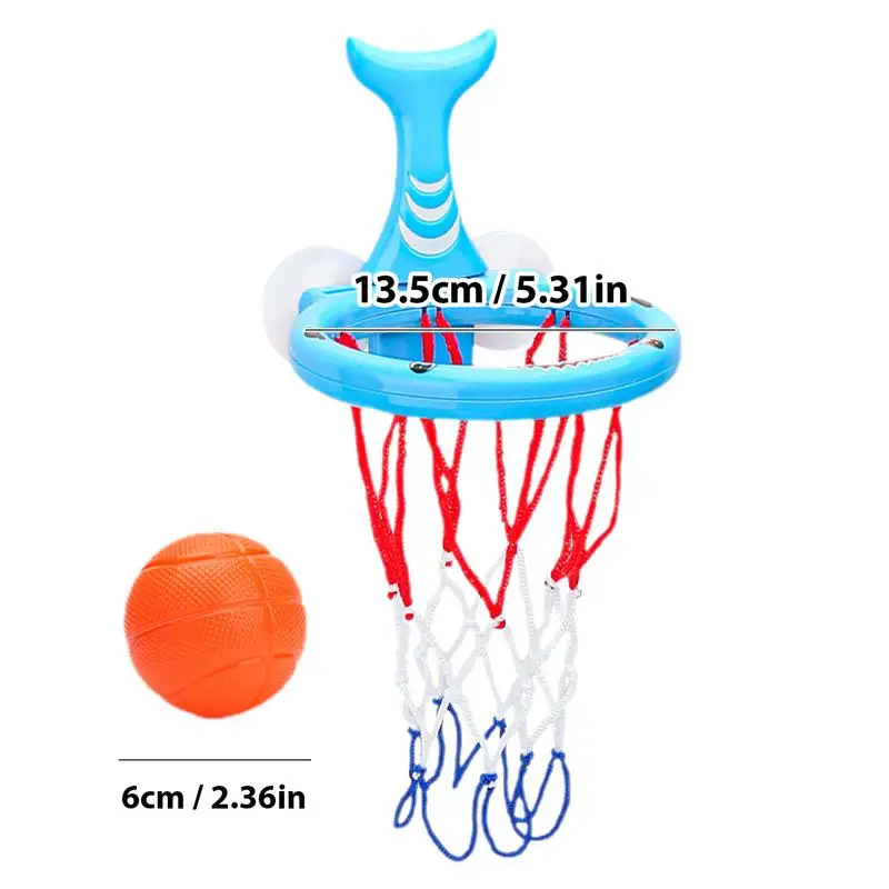 4 buah Hoop basket kamar mandi Mini, Hoop basket Mini portabel dan menyenangkan dengan bola cangkir hisap kartun