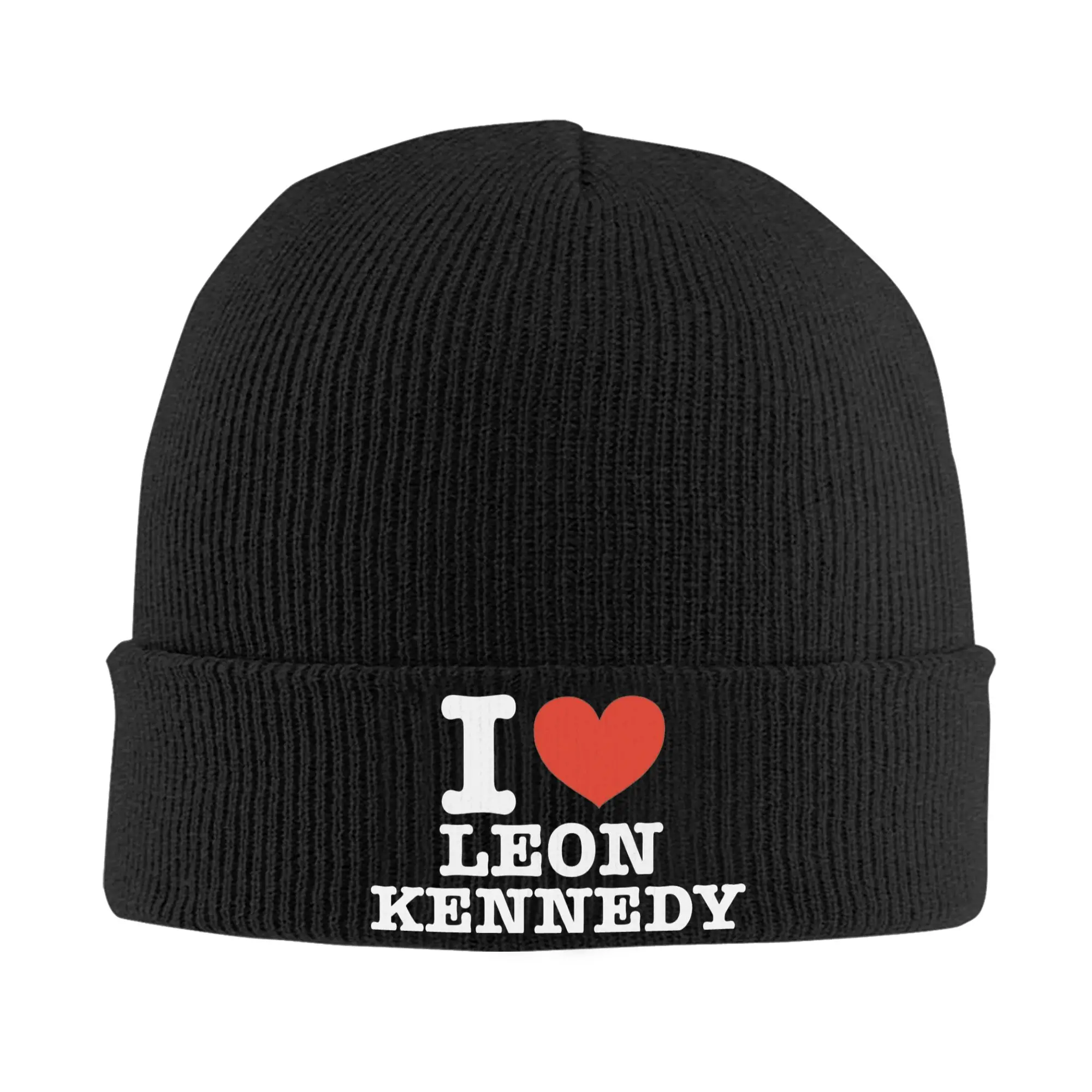 Residents Evils Game Knitted Hat for Women Men Beanies Winter Hat Acrylic I Heart Leon Kennedy Warm Caps