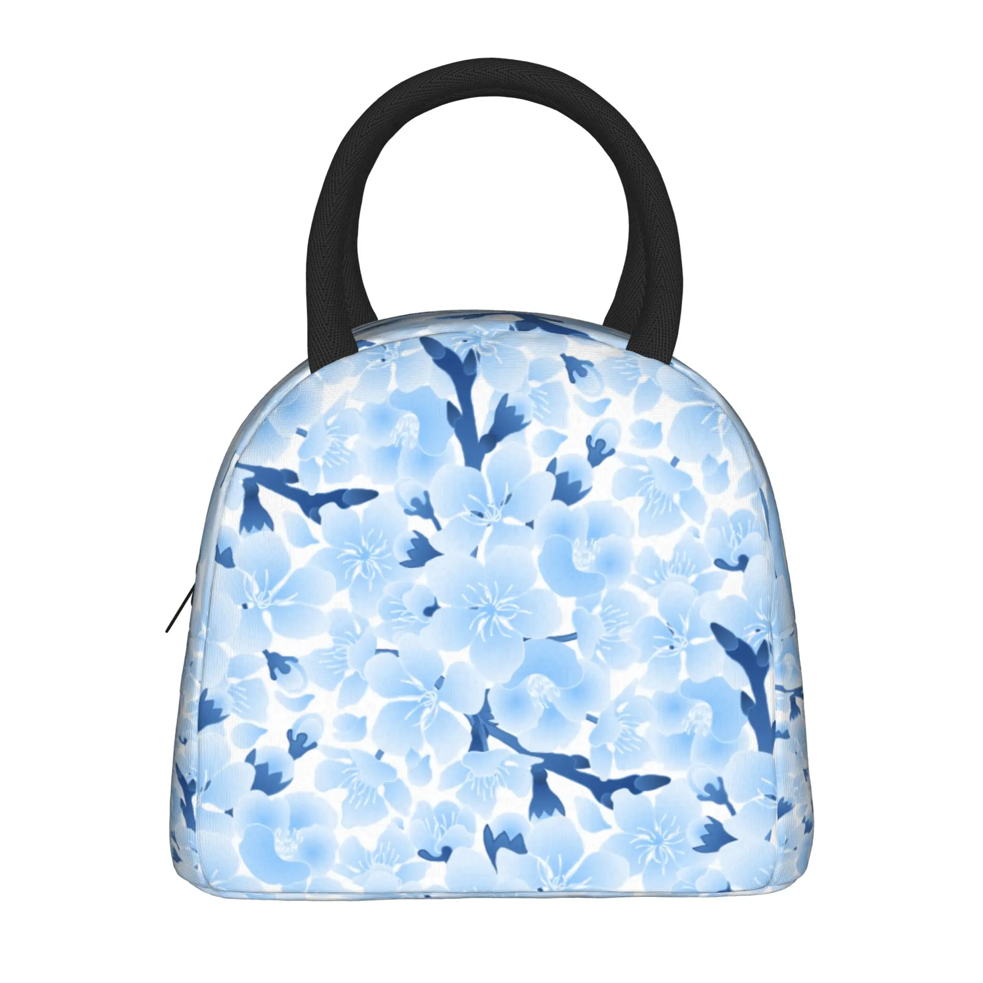 Japanese Sakura Cherry Blossom  Insulated Lunch Bag Thermal Bag Reusable  Leakproof Tote Lunch Box Food Handbags Beach  Outdoor