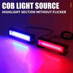 2 in 1 Cob Car LED Strobe Lights LED Stroboscopes Warning Emergency Flashing Lamp Auto Grill Red Blue Beacon for Truck Trailer