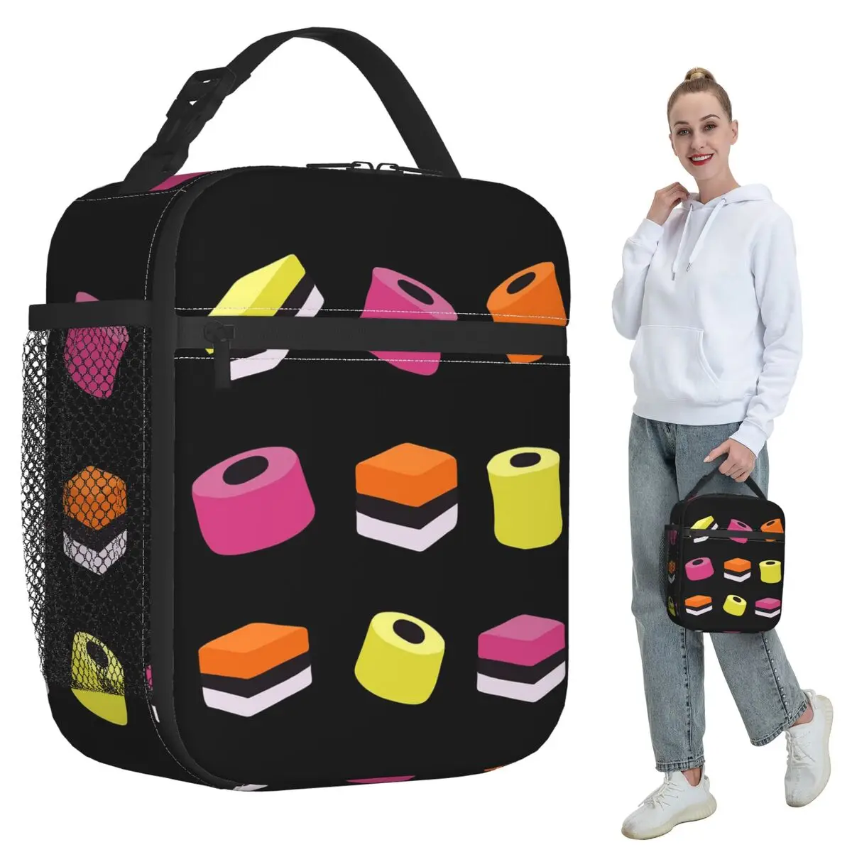 

Термосумка для еды Liquorice Allsorts Sweets для детей, школьный термоконтейнер, переносная сумка-холодильник для обедов