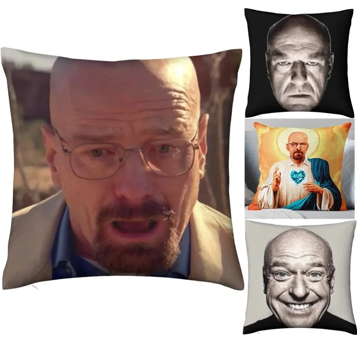 

White Meme Breaking Bad Pillowcase Soft Fabric Cushion Cover Decorative Pillow Case Cover Home Square 40x40cm 16x16Inch